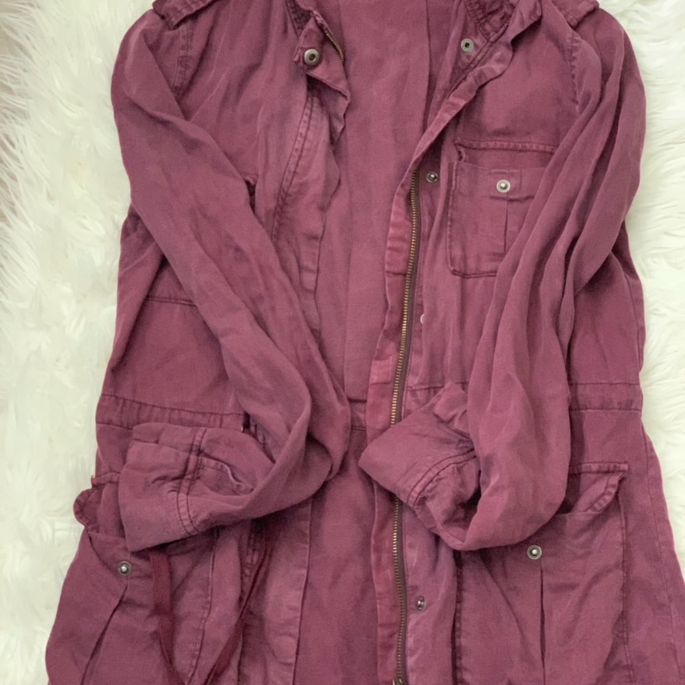 Red utility jacket